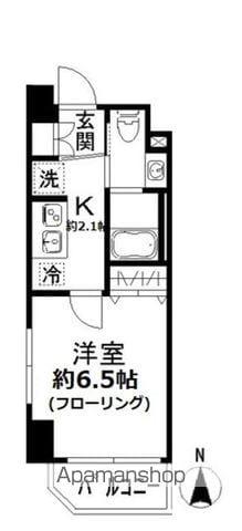 N-FLATS 横浜反町(1K/6階)の間取り写真