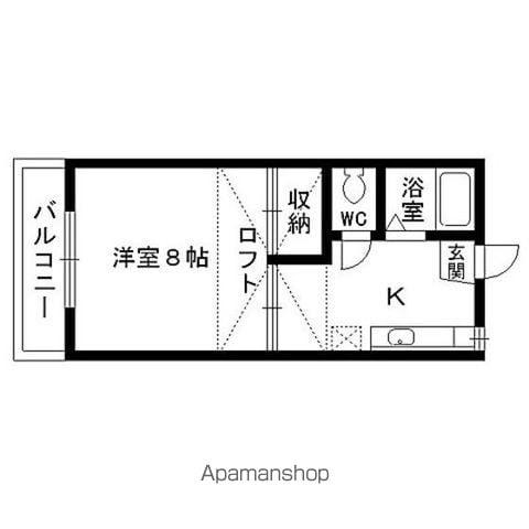 コートハウス山の寺(1K/2階)の間取り写真