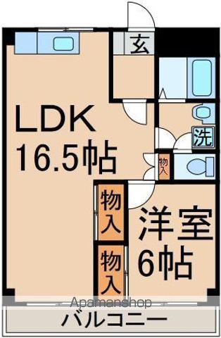 ハイネスグリューネ(1LDK/3階)の間取り写真