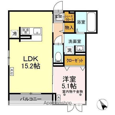 CLASSEUM連坊Ⅰ(1LDK/2階)の間取り写真