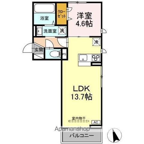 スカイハイ天神町(1LDK/2階)の間取り写真