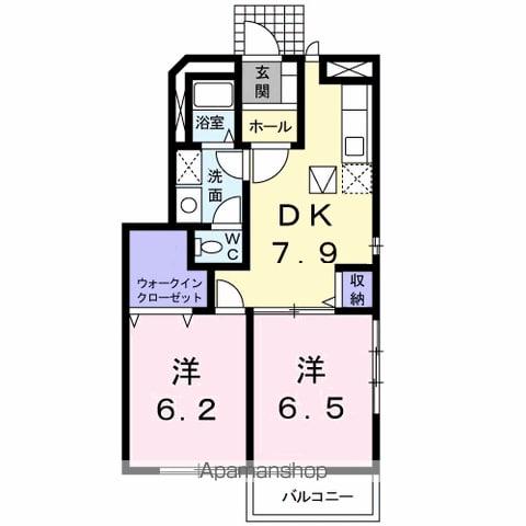 サウスグローヴ(2DK/1階)の間取り写真