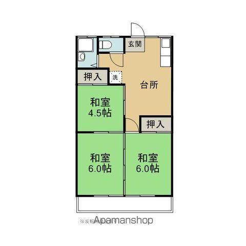 下道コーポ(3DK/2階)の間取り写真