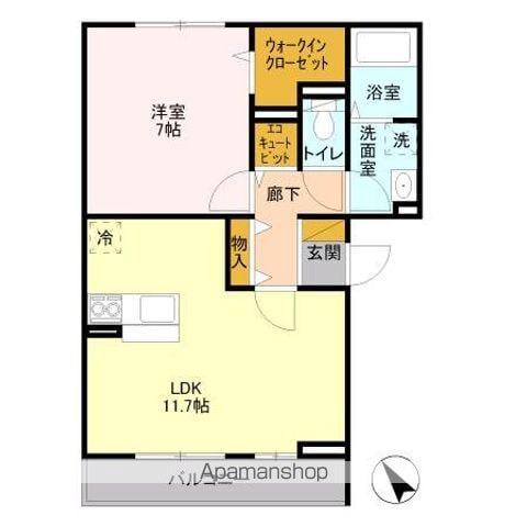 ユーチャリス(1LDK/3階)の間取り写真