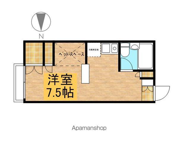 キャンパスクラブ(ワンルーム/2階)の間取り写真