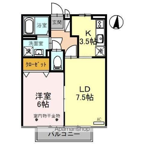 クレイン A/B/C(1LDK/1階)の間取り写真