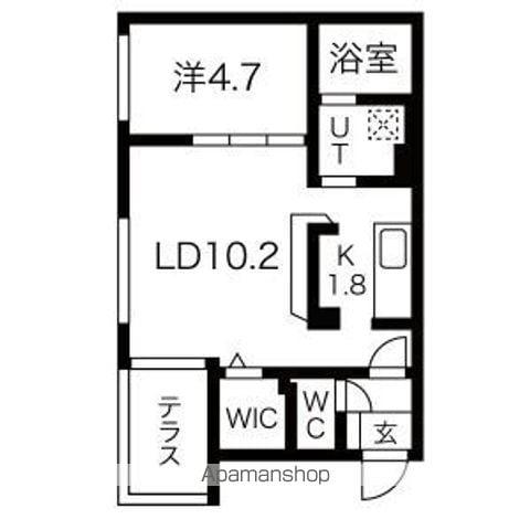 ORCHARD本通(1LDK/1階)の間取り写真