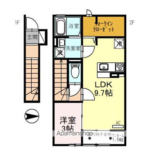 キキョウK.TツバキK.T キキョウK.T(1LDK/2階)の間取り写真