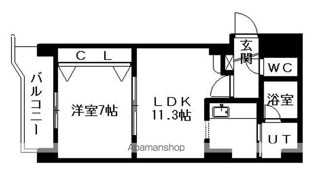 デュ・アンジュ北円山(1LDK/9階)の間取り写真