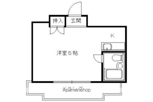 ヴィラ本間(1K/4階)の間取り写真
