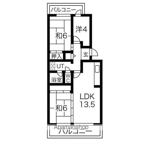 アーバンドエル藤ヶ丘北(3LDK/3階)の間取り写真