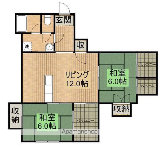 サンロード寿 B棟(2LDK/6階)の間取り写真