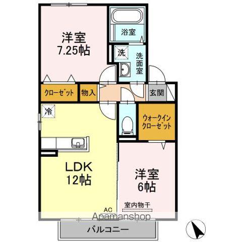 GRANDIR(2LDK/2階)の間取り写真