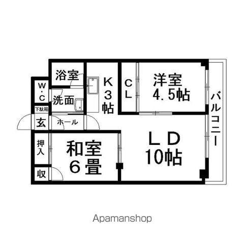 シュトラール4・6(2LDK/7階)の間取り写真
