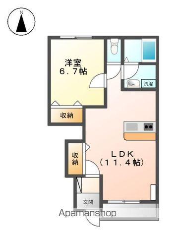 OAZO東町 壱番館(1LDK/1階)の間取り写真