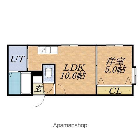 ディオグラシア北大前(1LDK/4階)の間取り写真