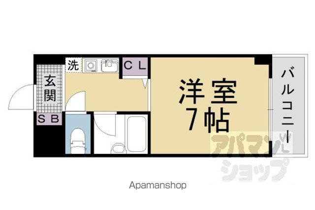萱野ビル(1K/8階)の間取り写真