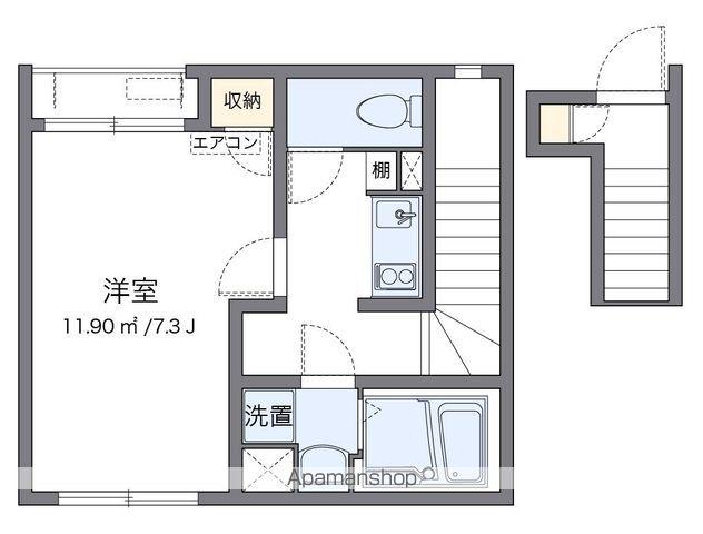 レオネクストジャルディーノB(1K/2階)の間取り写真