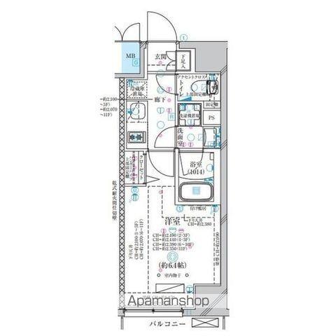 ディアレイシャス大須観音III(1K/11階)の間取り写真