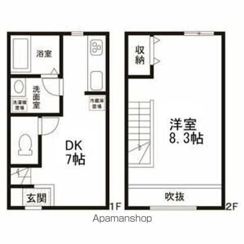 京成電鉄押上線 京成曳舟駅 徒歩4分 2階建 築61年(1DK)の間取り写真