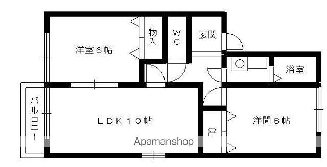 ウィング守山(2LDK/2階)の間取り写真