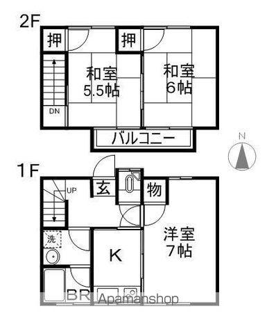 七瀬中町連棟(3K)の間取り写真