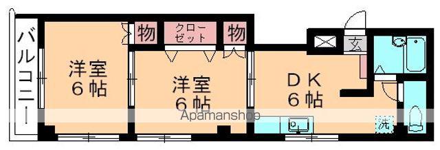 ロイヤルコーポ登戸(2DK/2階)の間取り写真