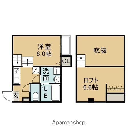 FELIZ新守西(1K/2階)の間取り写真