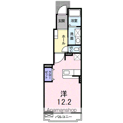 桜壱番館(ワンルーム/1階)の間取り写真