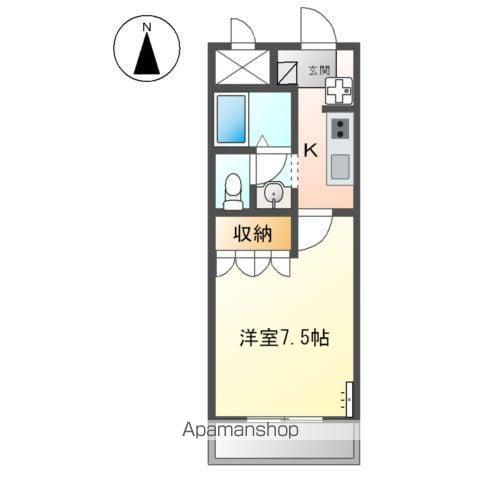 エトワール大開(1K/1階)の間取り写真