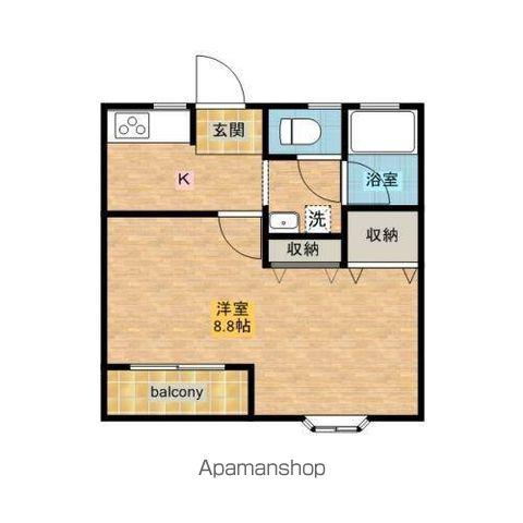 ヴィラセントラル(1K/2階)の間取り写真