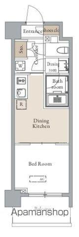 グランカーサ四谷(1DK/8階)の間取り写真