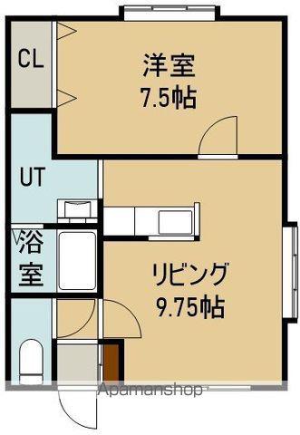 ツインかたばみ(1LDK/1階)の間取り写真