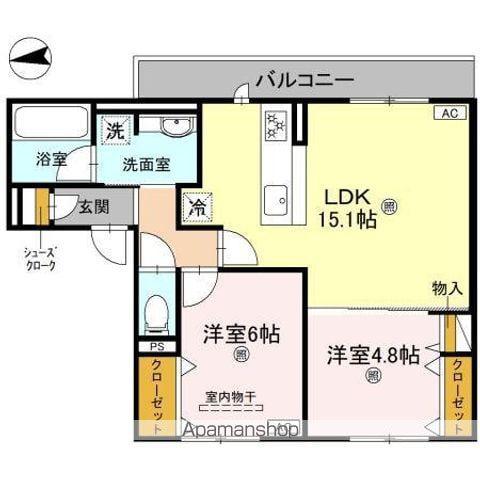 D-RESIDENCE南茨木Ⅱ(2LDK/2階)の間取り写真