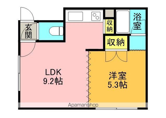 グランドール田辺(1LDK/2階)の間取り写真
