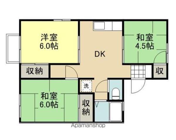 コーポ西友(3DK/2階)の間取り写真