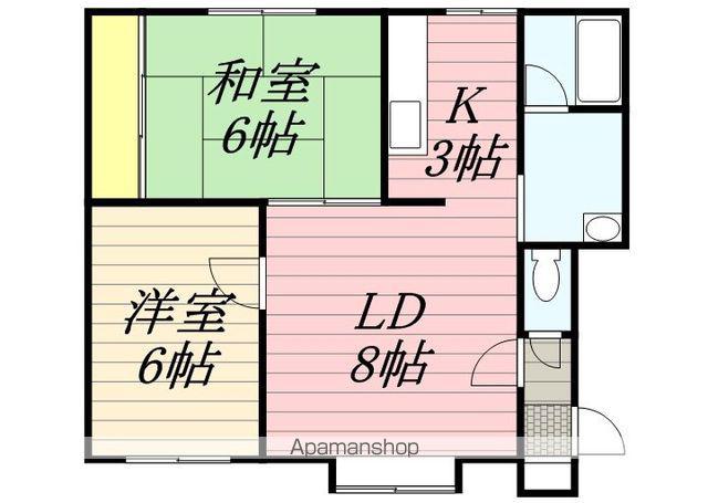 大晃ハウス2(2LDK/1階)の間取り写真
