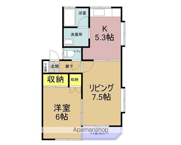 コーポ紅花6(2K/1階)の間取り写真