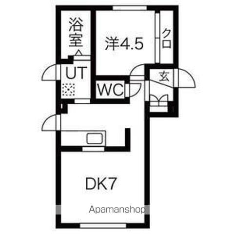 美川ハイツ7(1DK/1階)の間取り写真