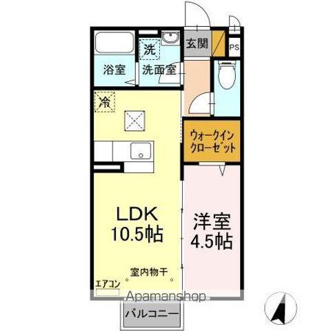 クオリタ・ララ(1LDK/1階)の間取り写真