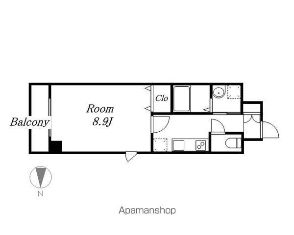 ウイステリア名城(1K/7階)の間取り写真