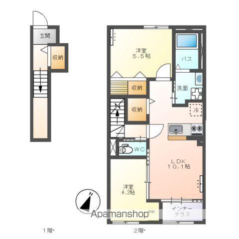 パレスコート トーケン(2LDK/2階)の間取り写真