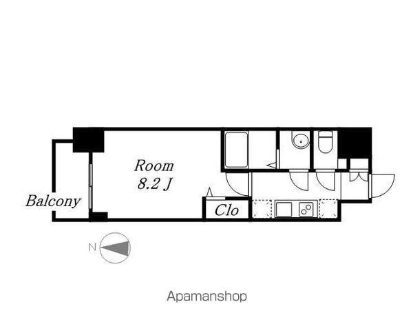 PRESSANCE広小路通パルス(1K/5階)の間取り写真