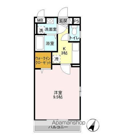 ベルフィーユ吾妻(1K/3階)の間取り写真