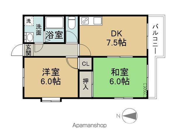 三洋コーポNO7(2DK/4階)の間取り写真