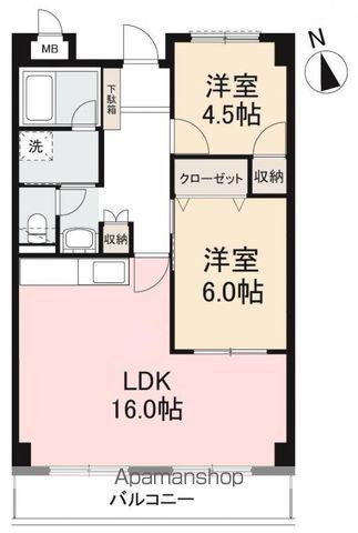 ウッドネスト太田(2LDK/1階)の間取り写真