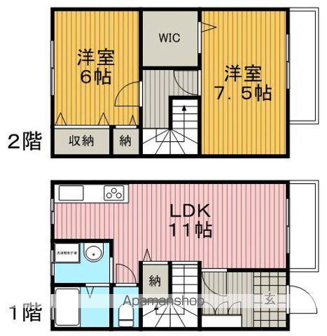 ヴィラージュ刀根山(2LDK)の間取り写真