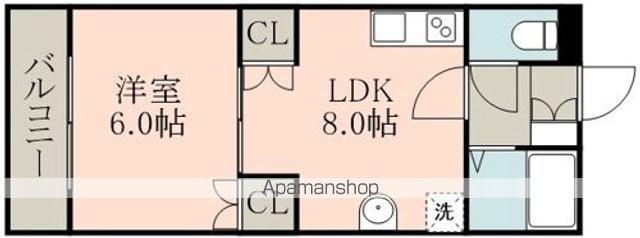 PRENDRE武蔵ケ丘 Ⅱ(1LDK/2階)の間取り写真
