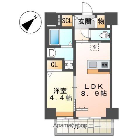 セラヴィ箱崎(1LDK/1階)の間取り写真