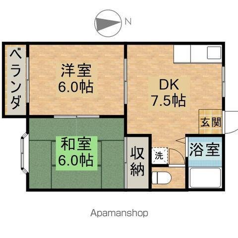 グレースタウン(2DK/2階)の間取り写真